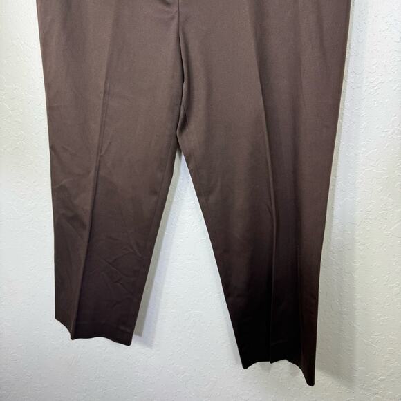 Lafayette 148 New York Manhattan wide leg Brown size 12 Cropped Ankle Pants - Picture 3 of 9